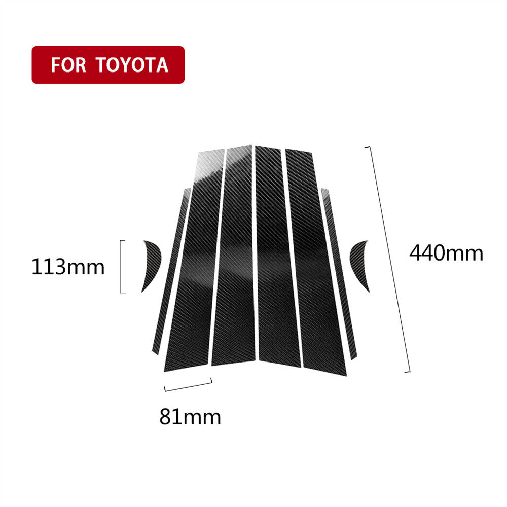 8Pcs Carbon Fiber Door Window Pillar Posts Panel Trim for Toyota for Camry 2018-2021