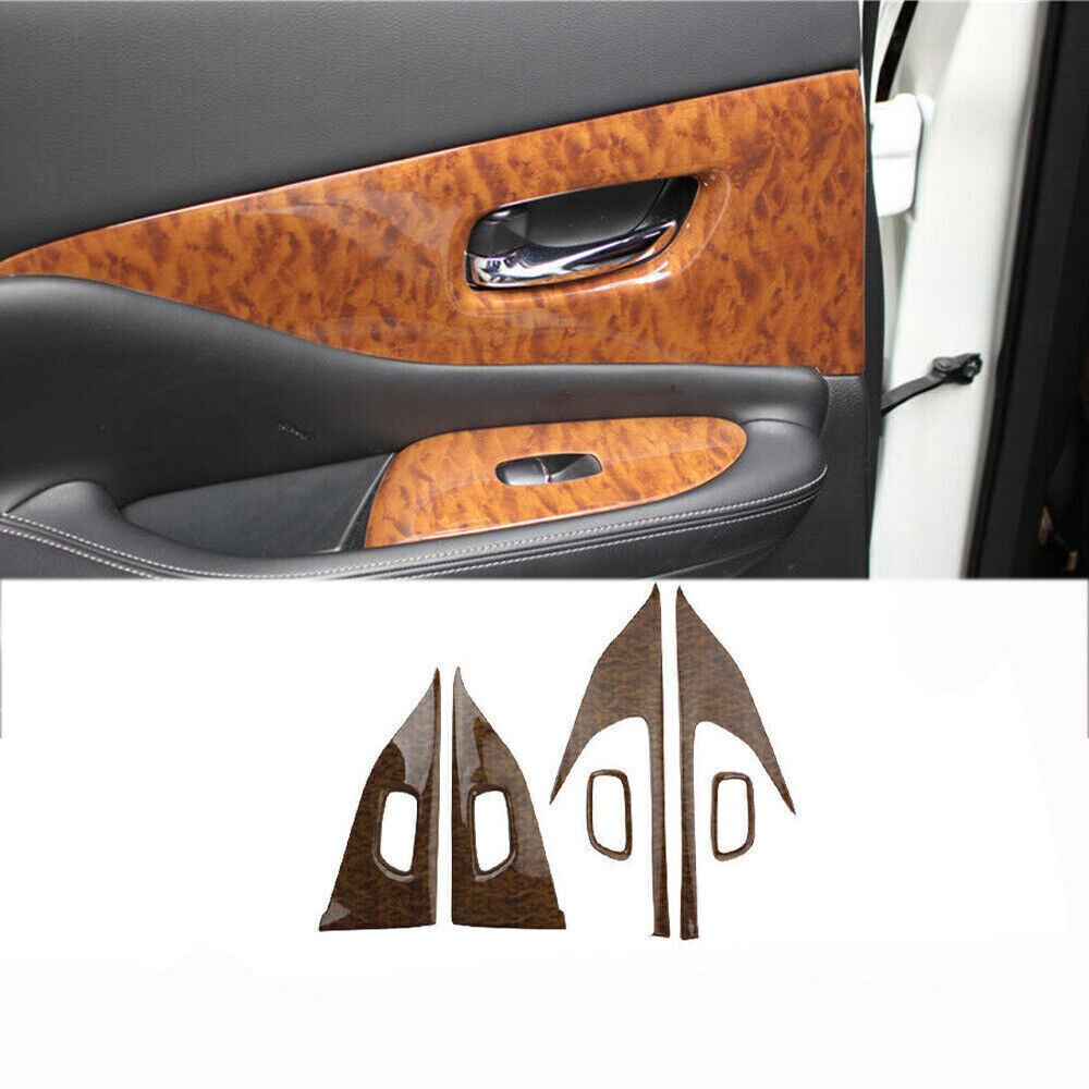 Inner Door Panel Cover Trim 6PCS Fit for Nissan Murano 2015-21 Peach Wood Grain