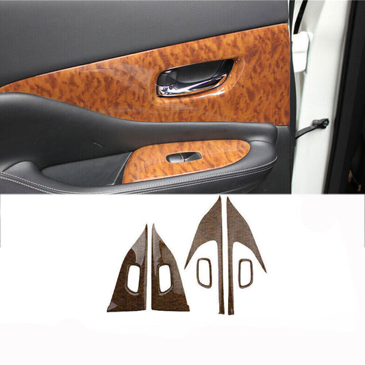 Inner Door Panel Cover Trim 6PCS Fit for Nissan Murano 2015-21 Peach Wood Grain