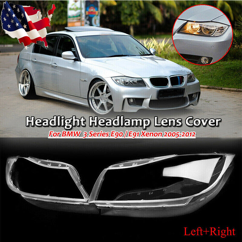 Headlight protector, fog light cover, transparent lens suitable for BMW 3 Series E90 / E91 xenon headlights - 2012