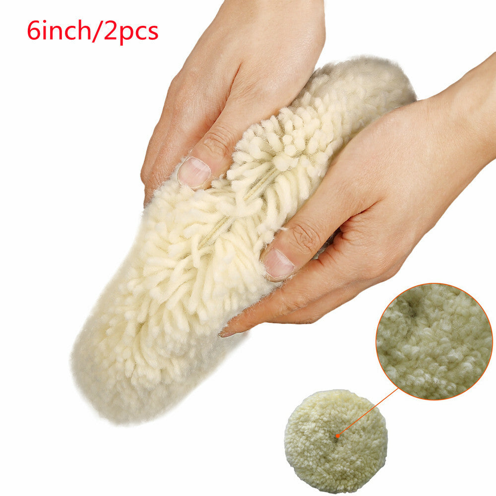 6-inch Wool Polishing Pad, 100% Natural Wool, Hook Grip Pad, Cushion Pad