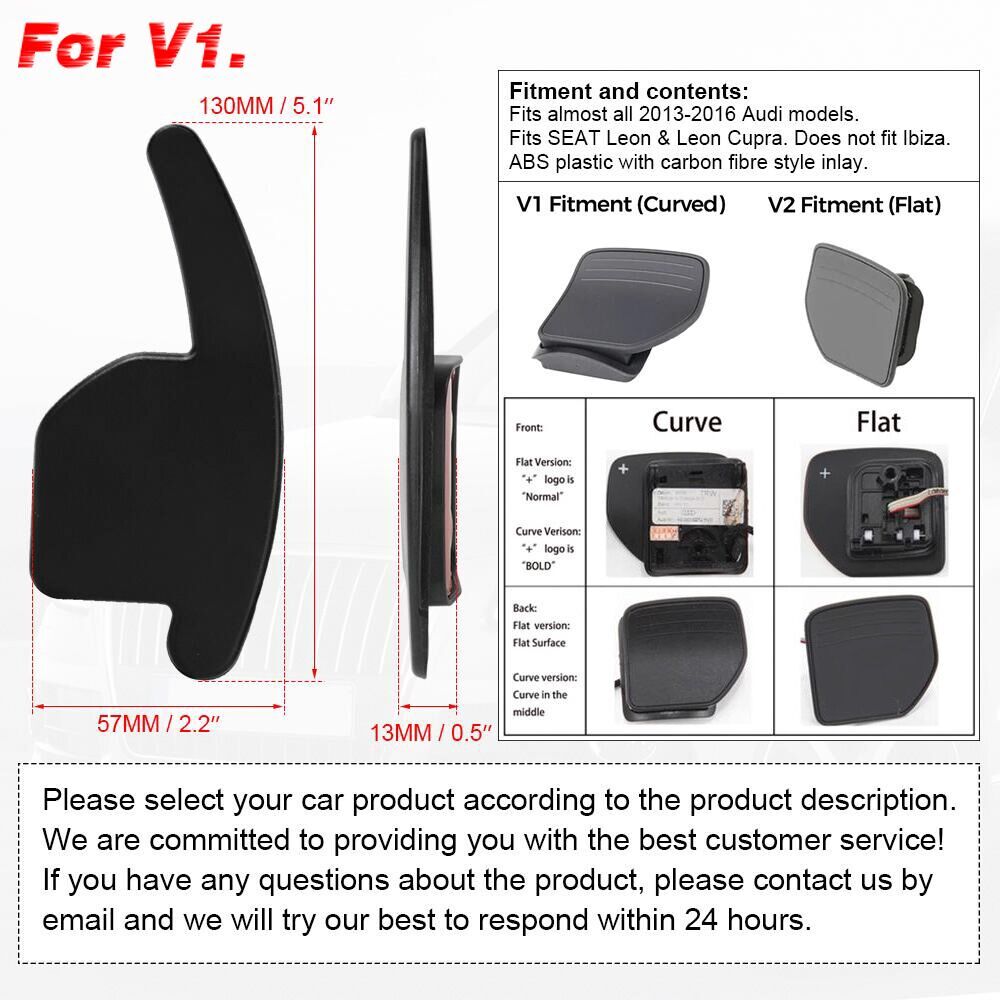 Carbon Fiber Steering Wheel Shifter Paddle Shift Extensions for Audi A1 A3 S3 TT