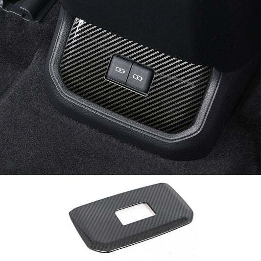 Carbon Fiber Rear USB Socket Control Panel Trim for Toyota Highlander 2020-2023