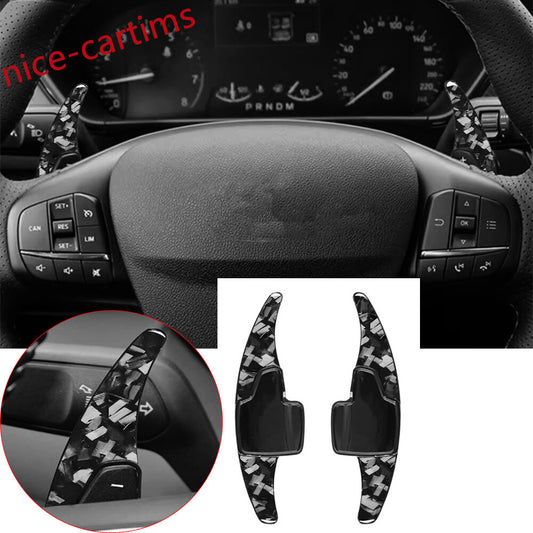 for Ford Focus 15-22 EcoSport 18+ABS/Forged Carbon Steering Wheel Paddle Shifter