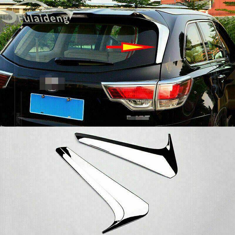 2014-2019 for Toyota Highlander/Kluger Chrome Rear Window Side Spoiler Wing Trim