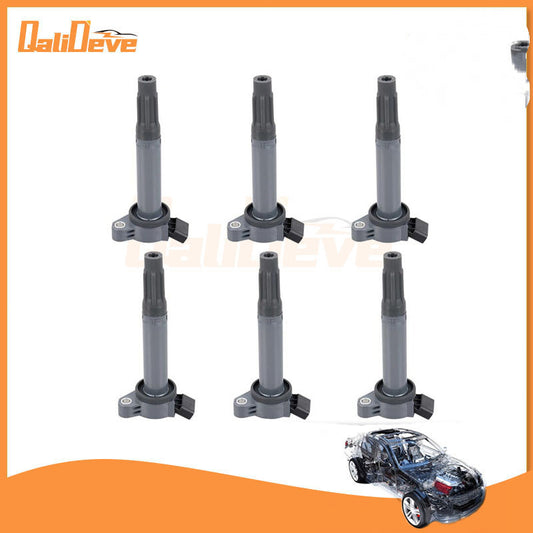 6-piece Platinum TT Spark Plug Set + 6 Ignition Coils for Toyota for Lexus for Camry