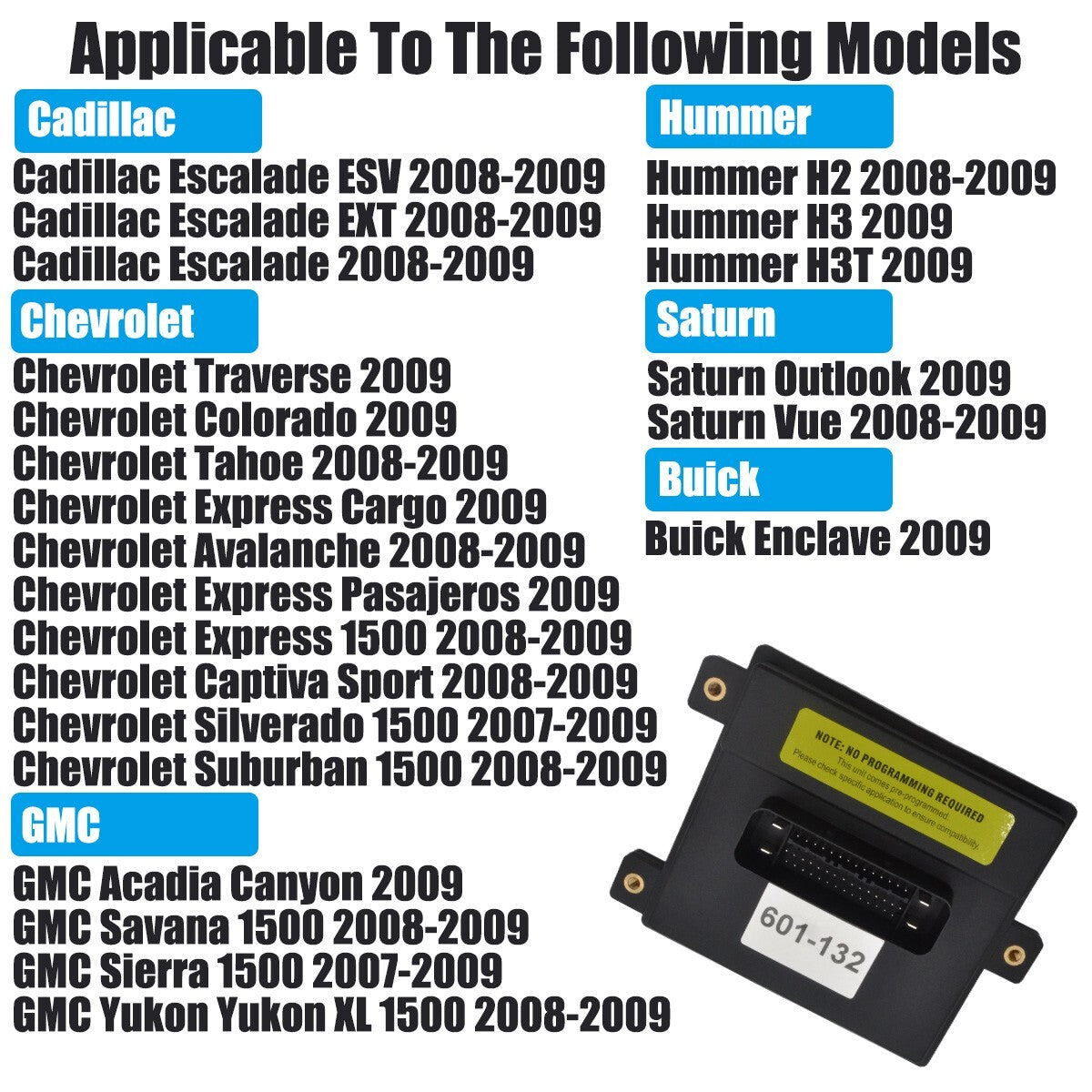 Fuel pump driver module 601-132 compatible with for Sierra Savana Silverado for Escalade