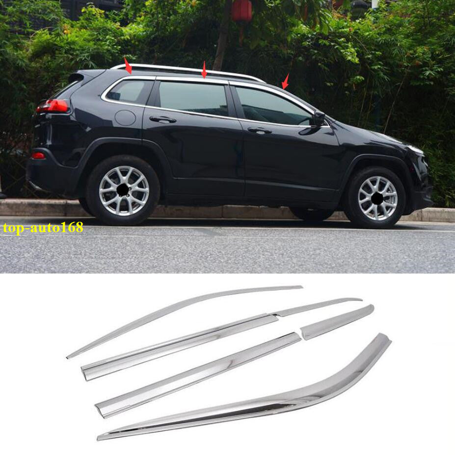 for Jeep Cherokee 2014-2023 Chrome Window Wind Visors Rain Guard Vent Deflectors