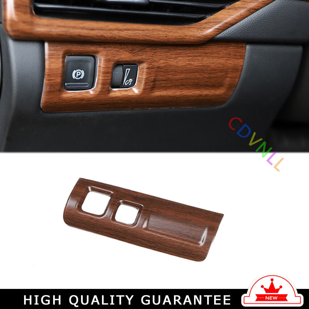 Headlight Button Frame Cover Trim Car Fit for Cadillac XT4 2018-2023 Brown Wood