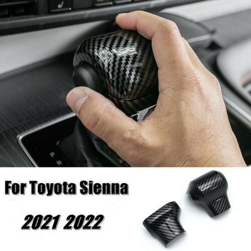 Carbon Fiber Inner Gear Shift Knob Cover Trim for Toyota for Sienna 2021-2023 2PCS