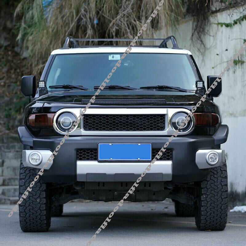 for Toyota FJ Cruiser 2007-2021 ABS Chrome Front Headlight Lamp Cover decor Trim