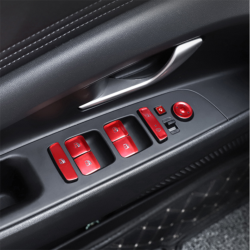 for Hyundai for Elantra 2021-2023 Red Window Lift Button Switch Stickers Cover 11Pcs
