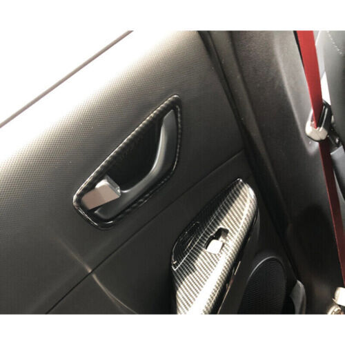 for Hyundai Kona 2018-2022 Carbon Fiber ABS Interior Door Handle Bowl Cover Trim