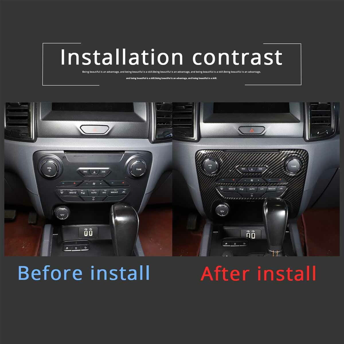 Carbon fiber ABS air conditioning vent socket cover decoration for BMW X5 X6 2014-2018