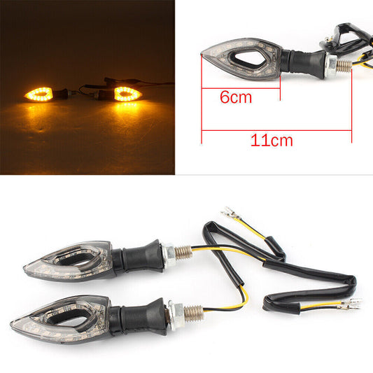 12V LED Turn Signal Indicator Blinker Amber Light Lamps Black Universal 2PCS UK