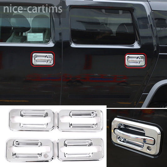 Chrome ABS Side Door Handle Bowl Panel Cover For HUMMER H2 2003-09 Accessories
