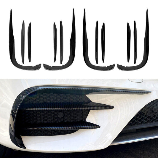 6pcs Front Bumper Lip Spoiler+Fog Light Cover Trim for Benz E-Class E260 2016-20