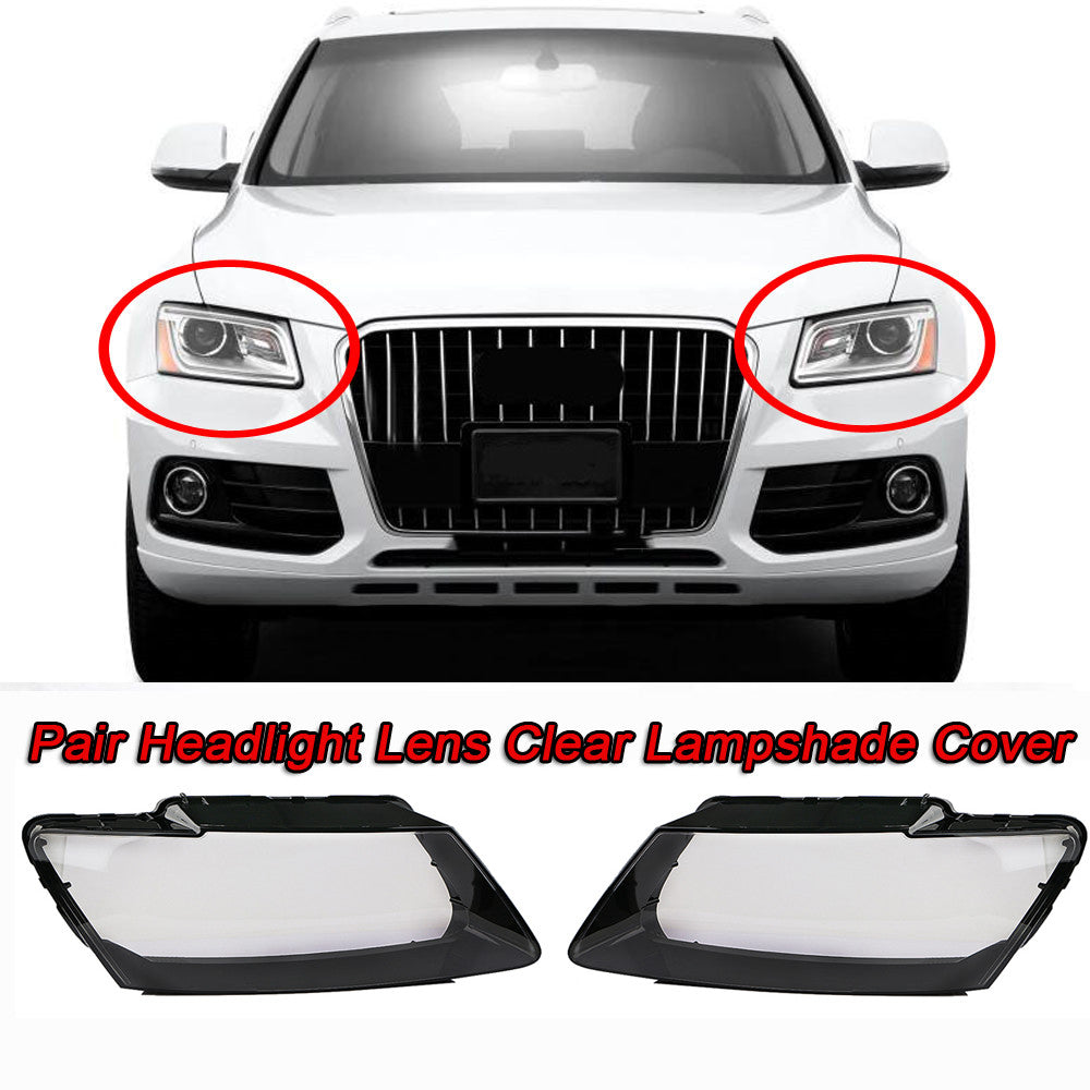 pair of transparent headlight lens cover protective cases for 2009-2012 for Audi Q5 (Left + Right)