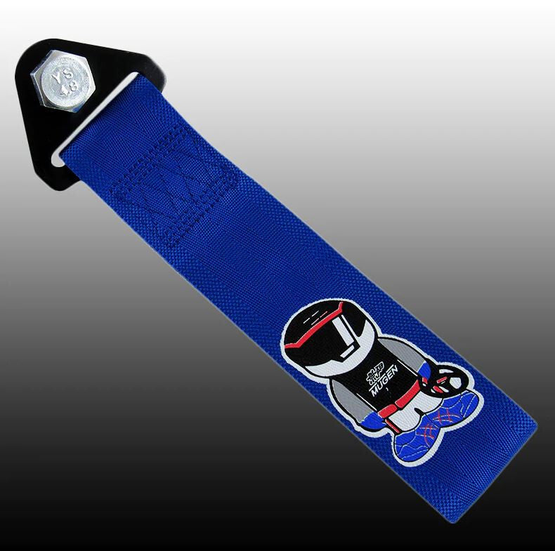Car tow cover, trunk boot, bumper, tow hook, blue, for Mugen General