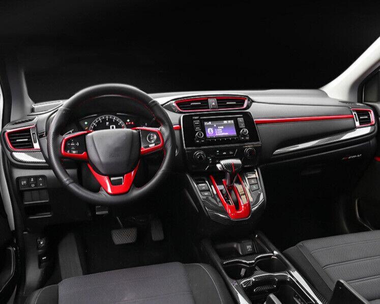 for Honda CR-V Hybrid 2017-2022 Carbon FiberRed Center Console Gear Shift Trim