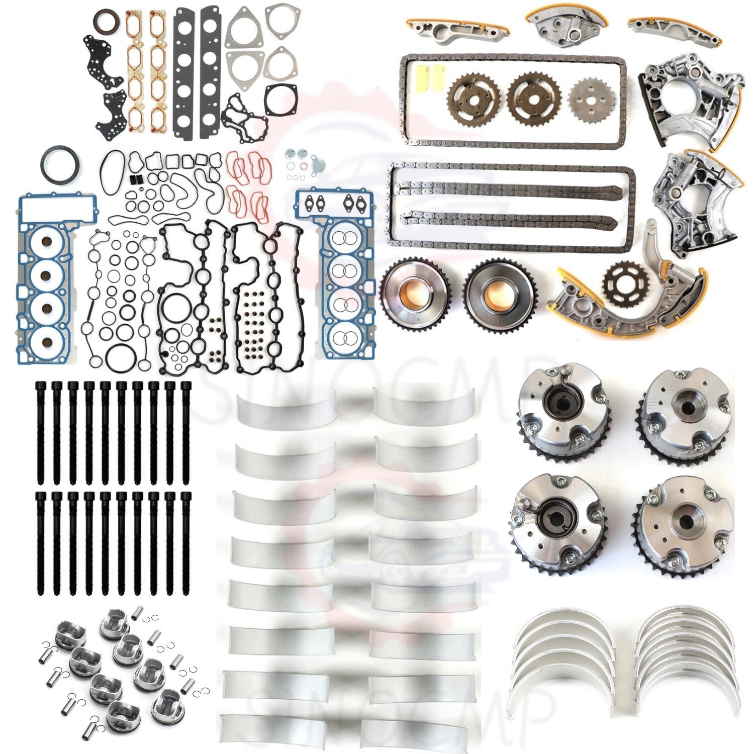 Engine Overhaul Rebuild Kit w/ Pistons Rings Set for VW Touareg for AUDI S5 A6 for A8 Q7