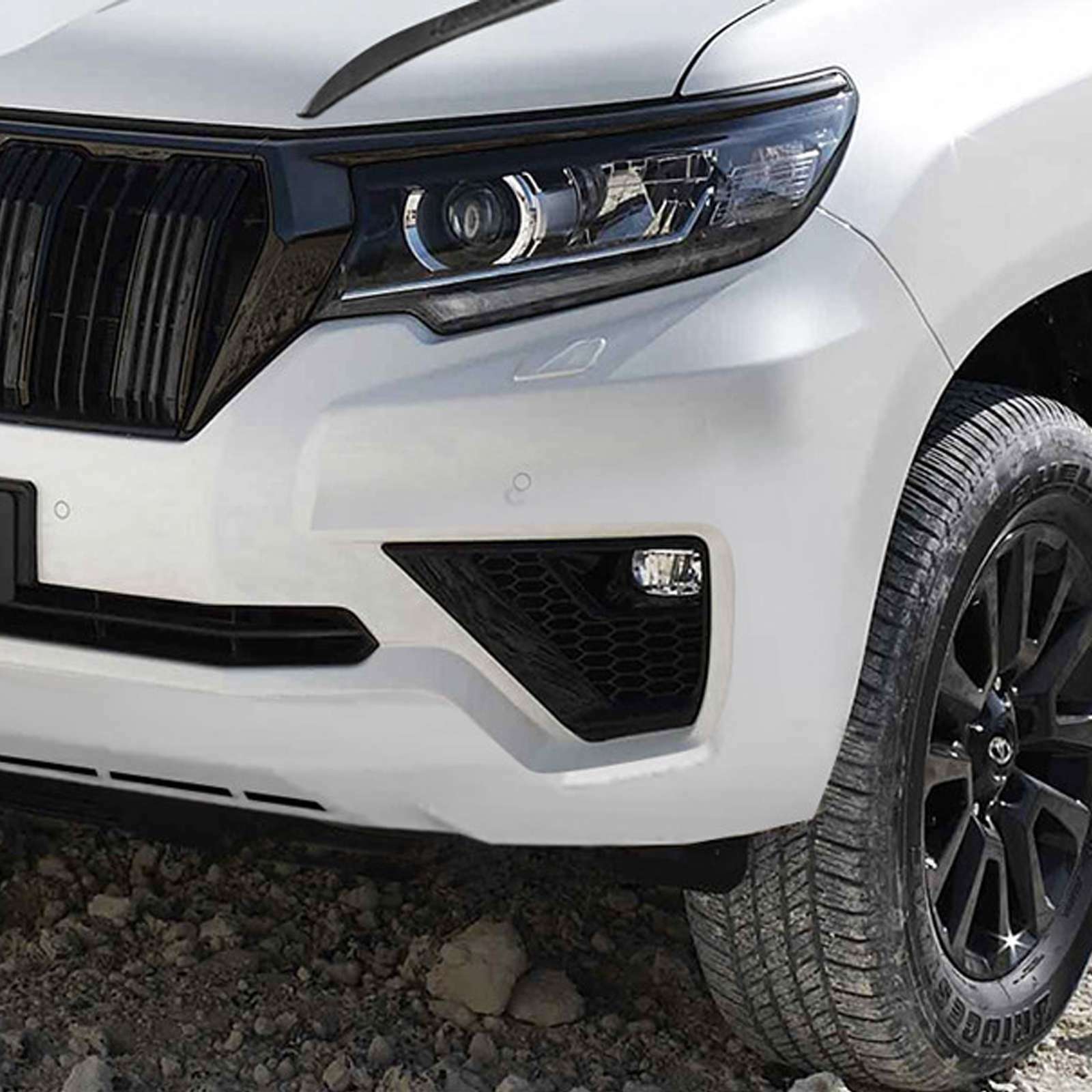 for Toyota Prado 2018-2021 Gloss Black Front Bumper Fog Light Lamp Cover Trim 2x