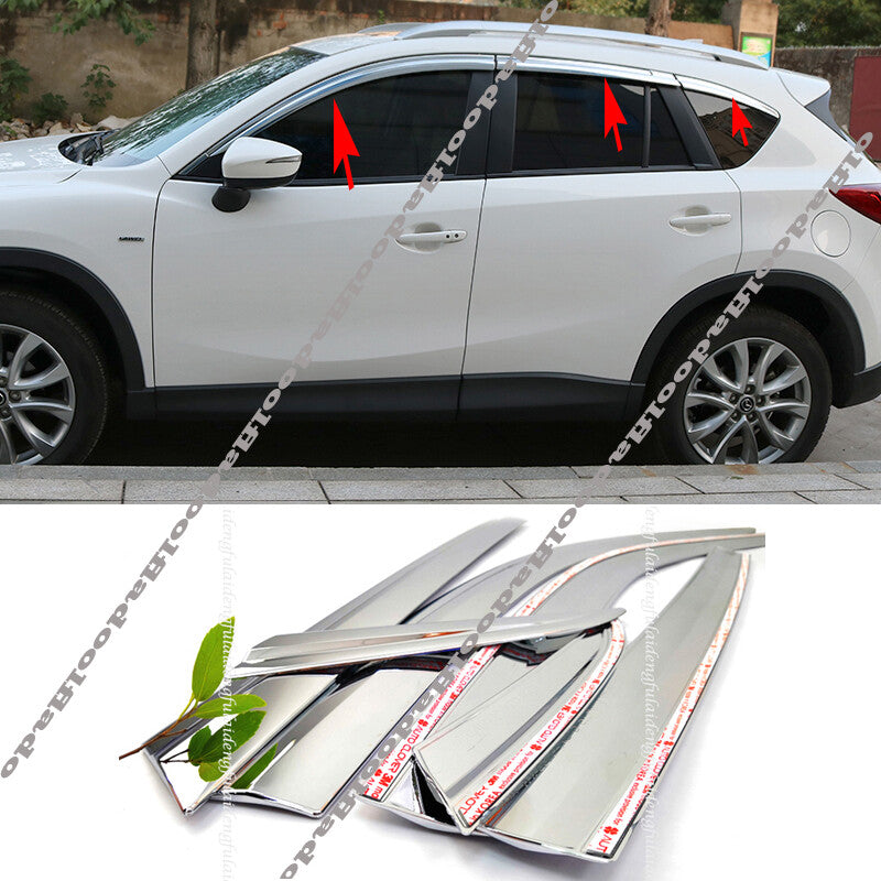 for Mazda CX-5 2012-16 Chrome Deflector Window Visors Guard Vent Weather Shield