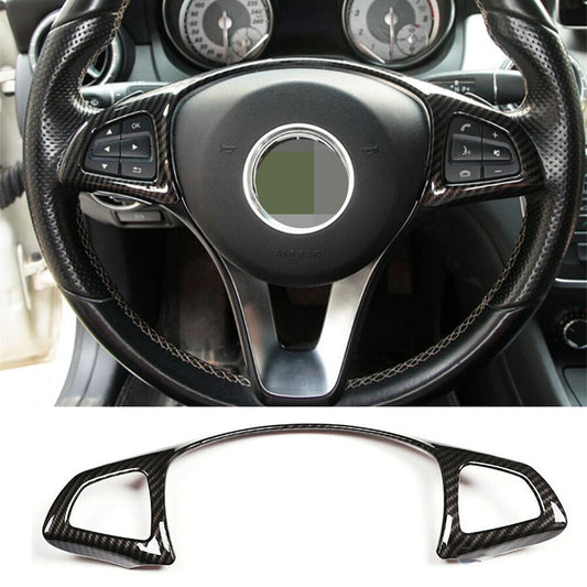 Carbon Fiber ABS Steering Wheel Cover for Benz C E GLC CLA Class W205 W213 15-19