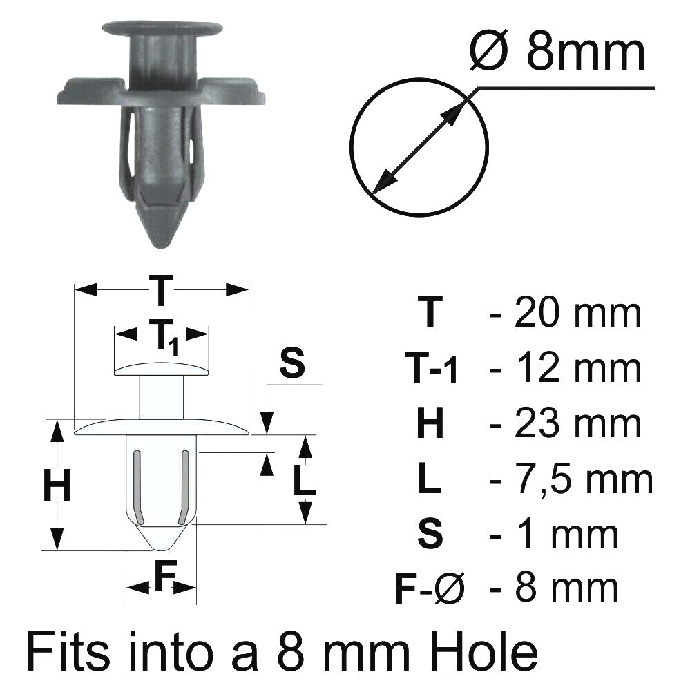 20X Bumper Shield Protector Push Rivet Clips Fasteners Fit for Nissan MR328954