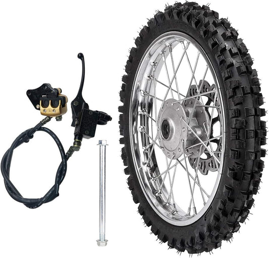 14 Front Wheel 60/100-14 Tyre Rim Brake Assembly Dirt Pit Bike 110cc 125cc KX65