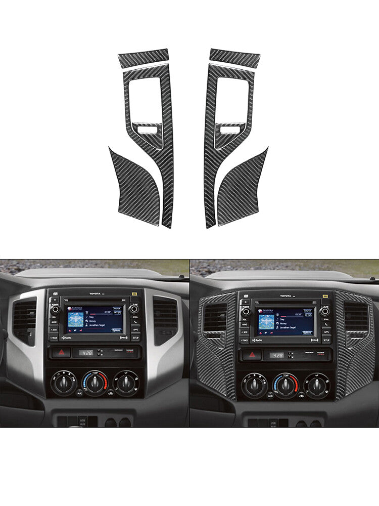 for Toyota Tacoma 2012-2015 8Pcs Center Vent Type-A Trim Cover 2WD Carbon Fiber