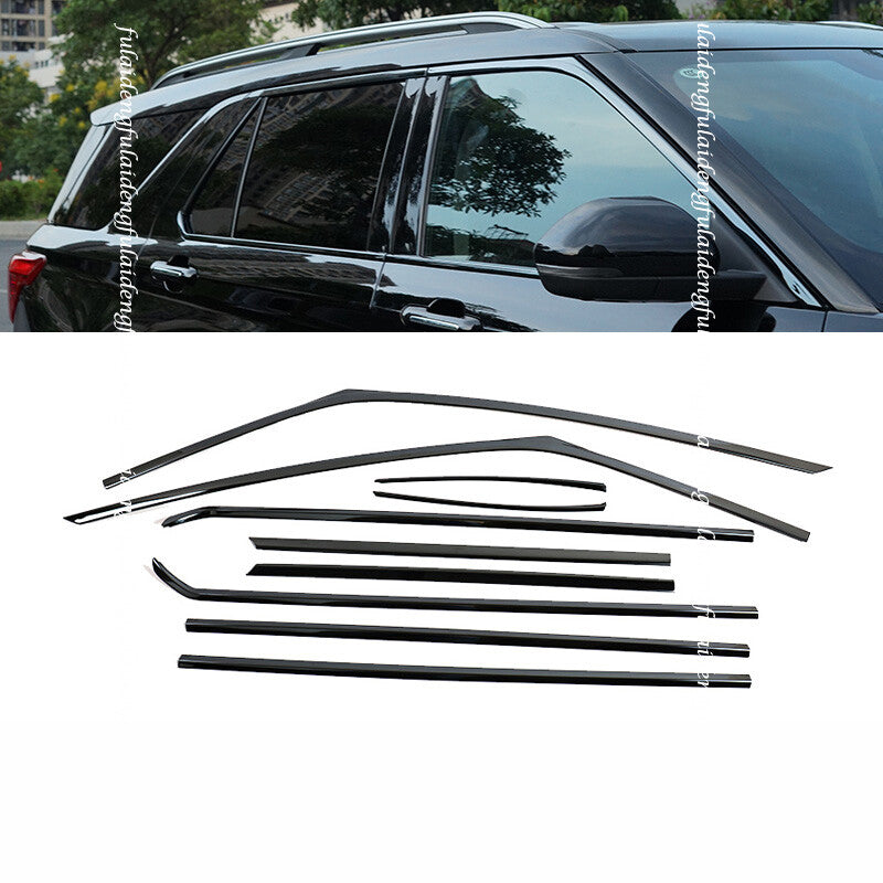 for Ford Explorer 2020-2022 Black steel Full Window Sill Trim Molding Cover trim