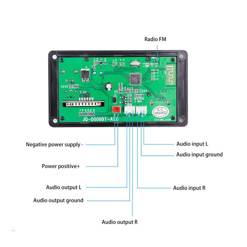 Car amplifier Bluetooth module audio radio MP3 decoder board USB/TF/SD card/FM
