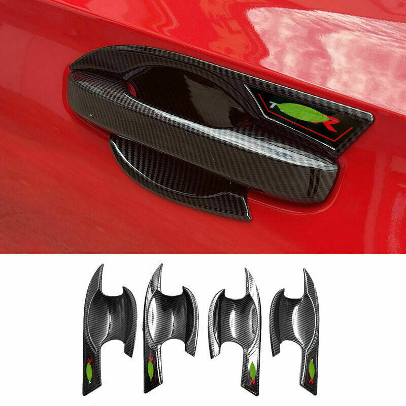 4Pcs for Honda for Civic 11th 2022-2023 Carbon Fiber ABS Outer Door Bowl Cover Trims