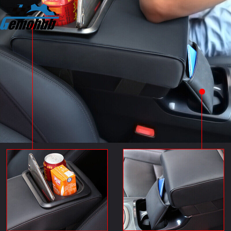Car Auto Armrest Box Cushion Pad Center Console Cover With Cup Holder Storage