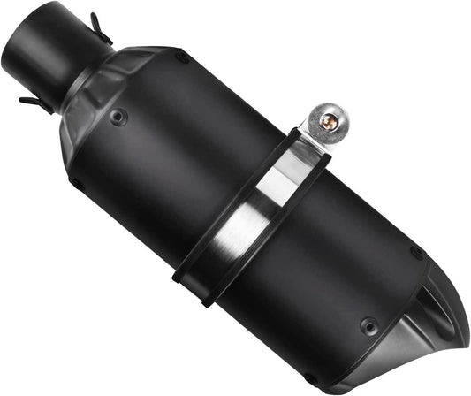 Black Universal 1.5-2 Motorcycle Short Exhaust Muffler fits ATV scooter UTV
