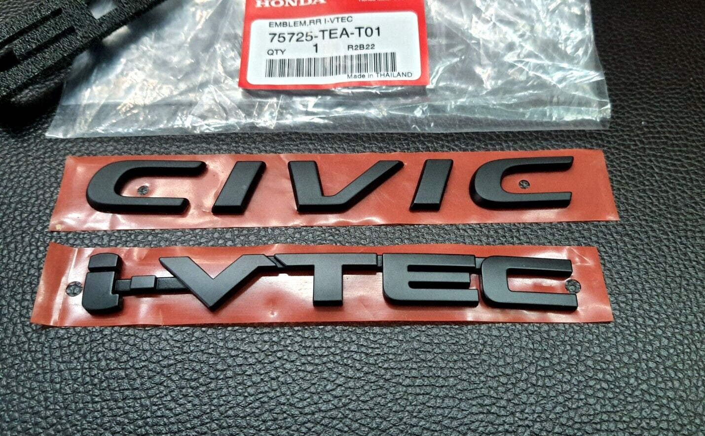 SET for CIVIC I-VTEC FC FK MATT BLACK LOGO EMBLEM FOR REAR for HONDA for CIVIC 2015-21