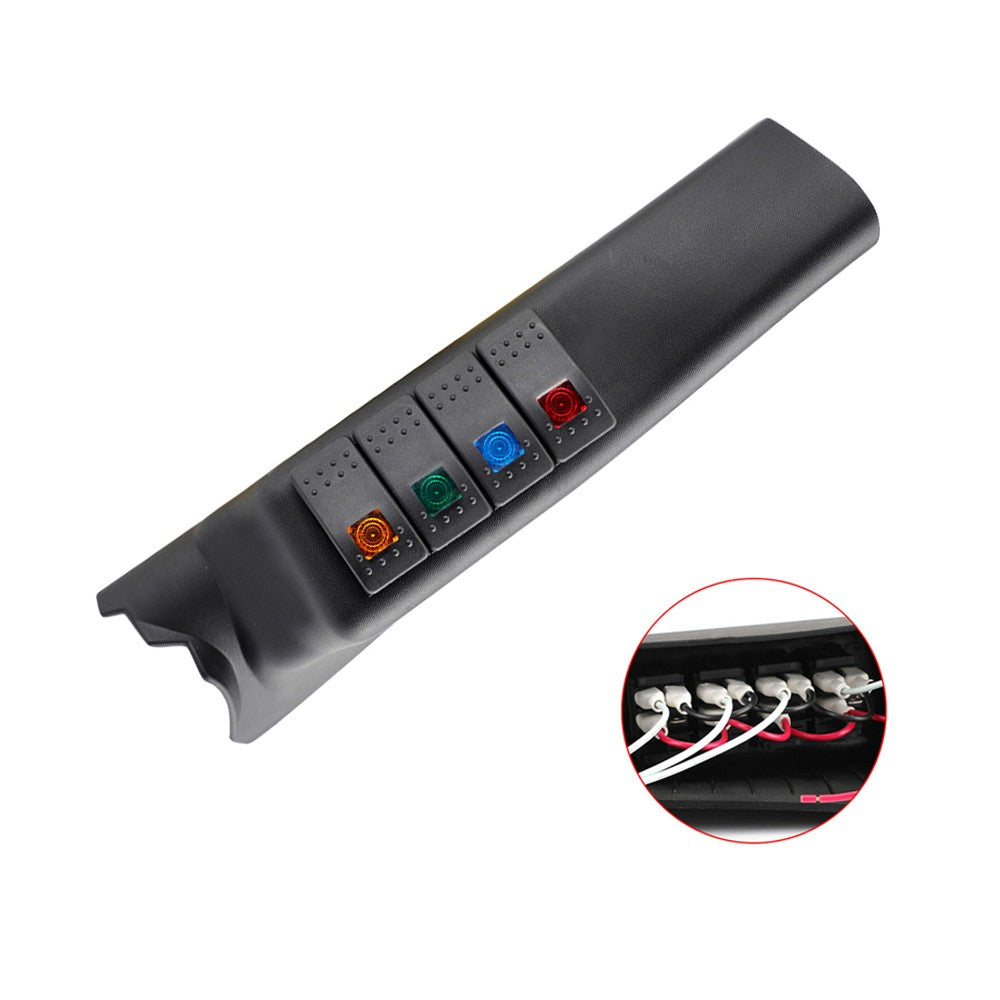 Left Side A-Pillar 4 Switch Pod Panel for 2007-2017 for Wrangler JK Replacement Part