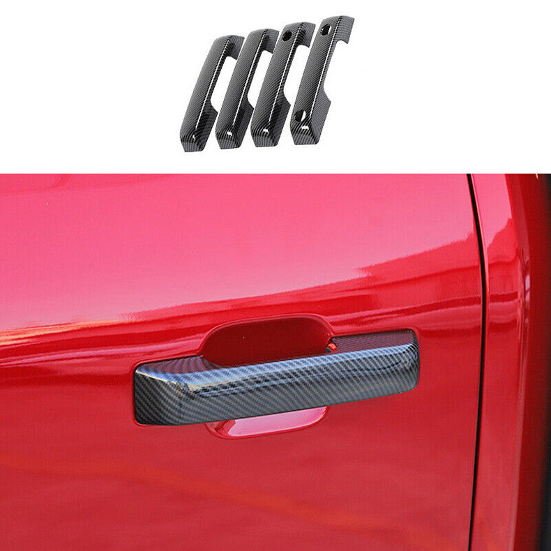 for Ford F-150 F150 2021-2023 Carbon Fiber Side Door Handle Molding Cover Trim