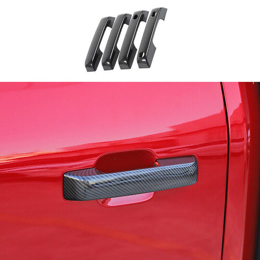 for Ford F-150 F150 2021-2023 Carbon Fiber Side Door Handle Molding Cover Trim