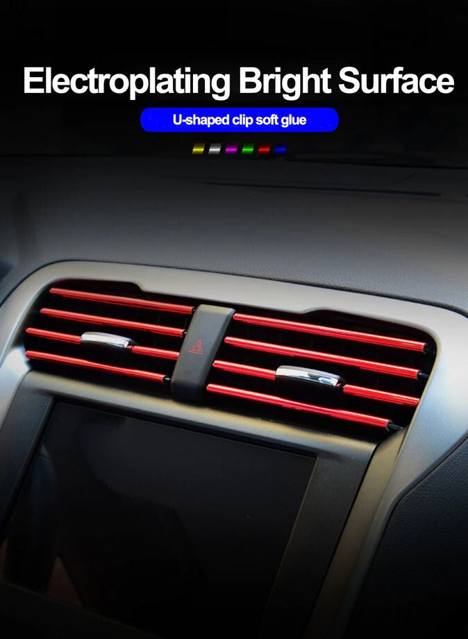 Green decorative strip for car air conditioning sockets suitable for Cadillacs