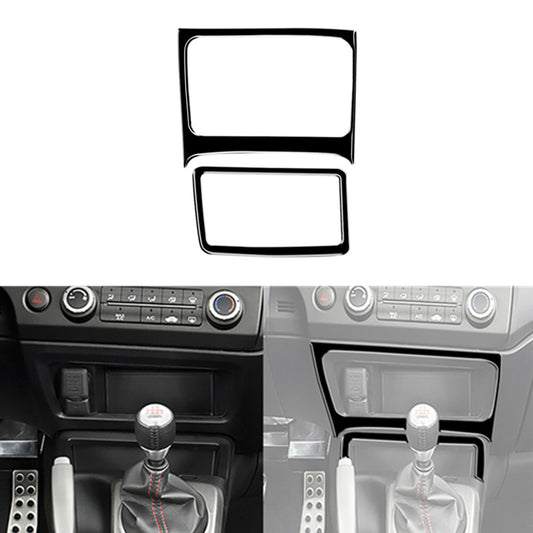 2Pcs Piano Black Center Storage Box Cover Trim for Honda for Civic 8th 2006-2011