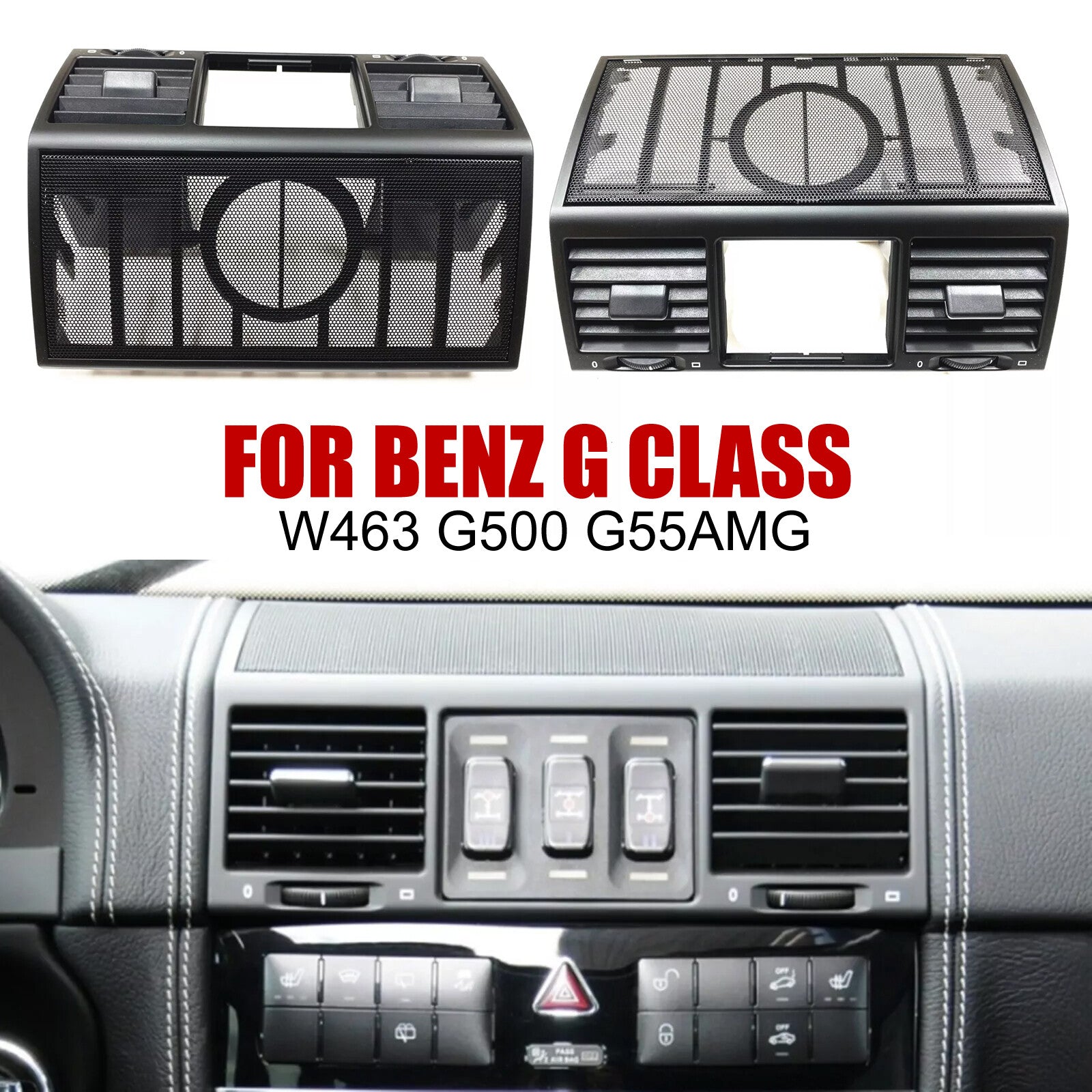 Dashboard Speaker Air Vent Grille Cover for Mercedes-Benz G-Class W463 2004-2012