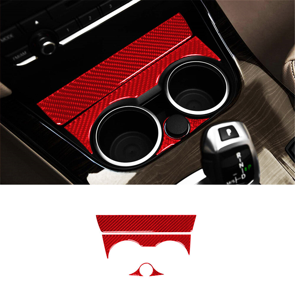 Red Carbon Fiber Middle Cup Holder Trim for BMW X3 F25 X4 F26 2011-17