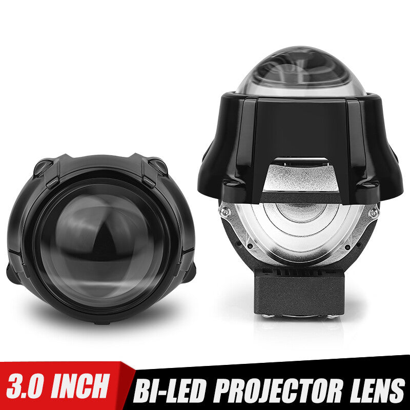 2x 3.0 '' Bi LED Projector Lens D2S D1S Headlight Hi/Lo Beam with Black Shrouds