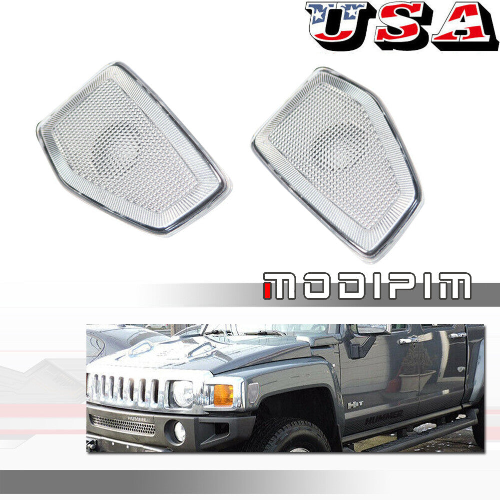 Transparent front bumper side marker light housing cover kit for 2006-2010 for HUMMER H3
