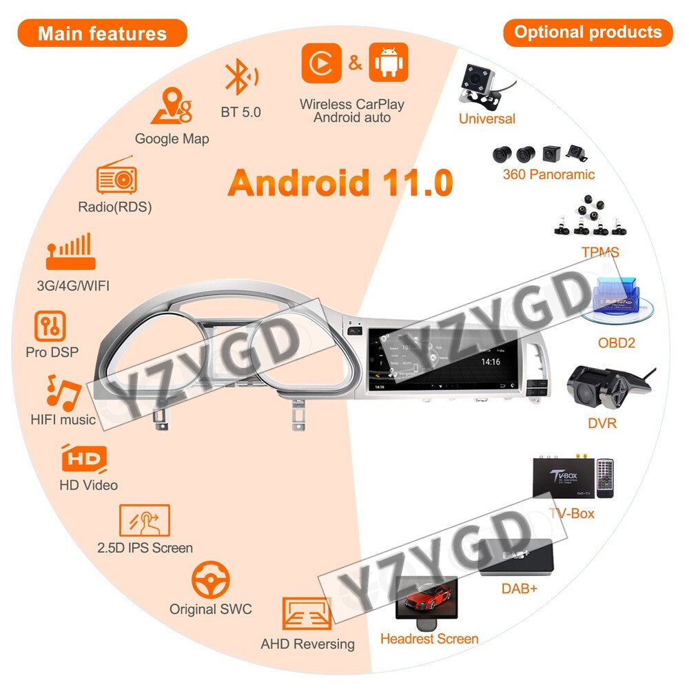 for Audi Q7 2005-2009 Stereo CarPlay Car Radio GPS Navigation Multimedia Player