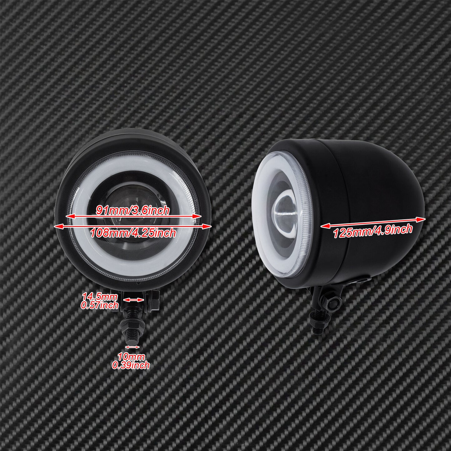 Motorcycle LED Amber Headlight Head Lamp Black Fit For Sportster XL 883 1200