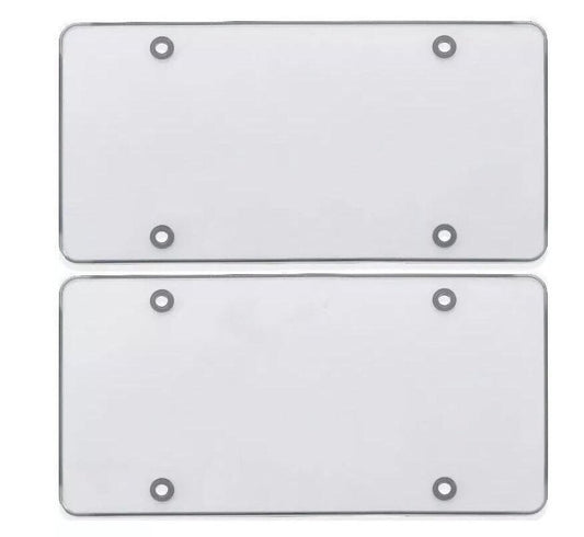 2-Piece Car Flat License Plate Frame Cover Front Cover Rear Trunk Transparent Suitable for BMW