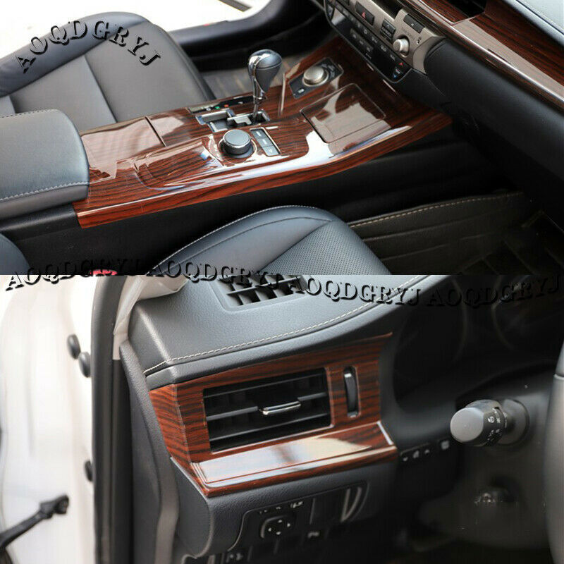 for Lexus ES200 250 300H 2013-2017 Interior Wood Grain Dash Trim Decor Kit Set